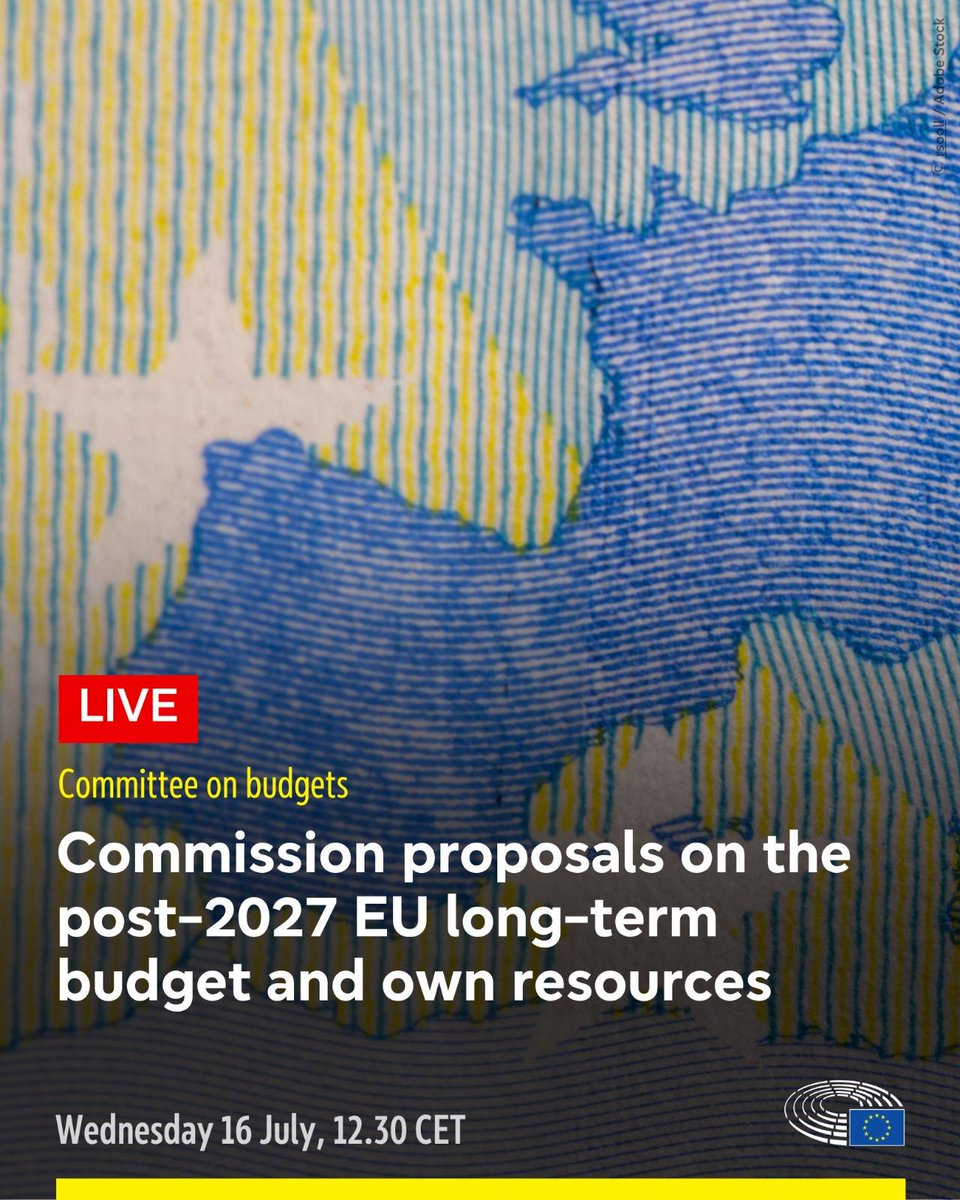 DelphineColard's tweet image. Updated timing: this Wednesday from 12.30, Commissioner @Piotr_Serafin will present the EU Commission's proposal for the post-2027 EU long-term budget and own resources to the @EP_Budgets committee.
Press point immediately afterwards with lead MEPs: europa.eu/!KMYvXv