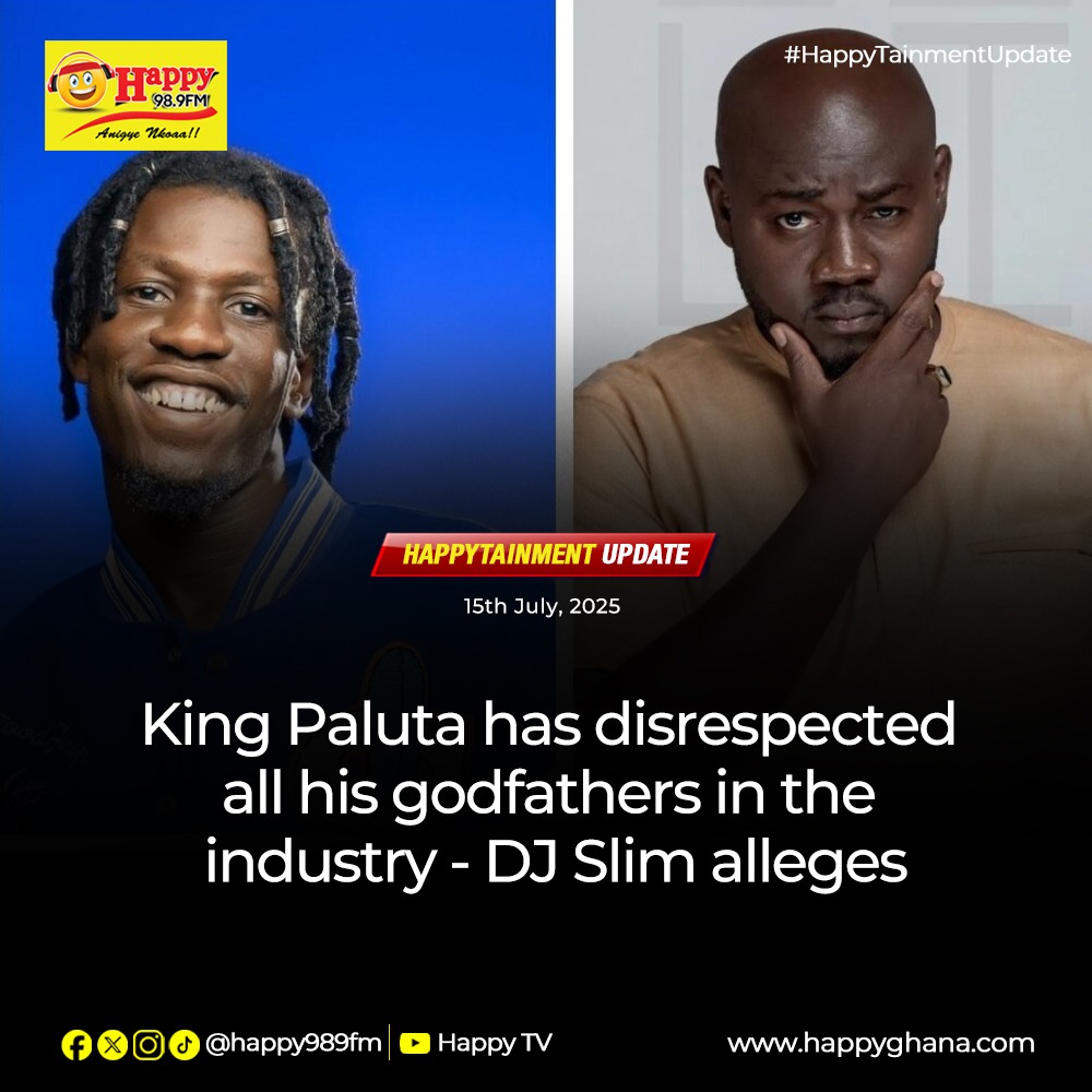 HAPPY989FM's tweet photo. King Paluta has disrespected all his godfathers in the industry- DJ Slim alleges
#HappyTainmentUpdate
#HappyGhana https://t.co/Yj4nDKuuKj