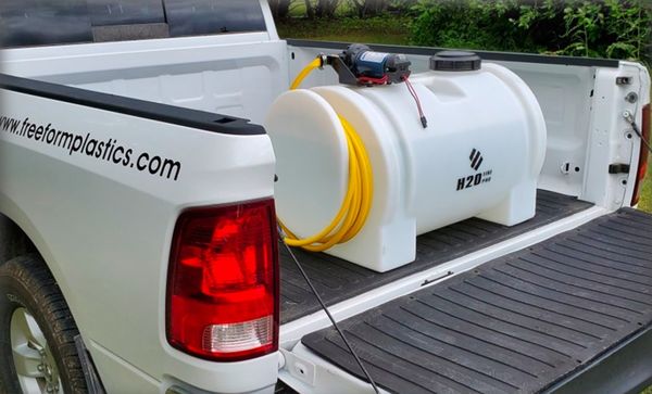 🔥 The H20 FirePro ▶️ Grain carts, service trucks, ATVs, etc.
✔️ 40 Gallons  
✔️ 25’ Hose c/w adj. nozzle  
✔️ 12V DC, 5 GPM pump  
 ▶️ freeformplastics.com/dealer-locator

#Fire