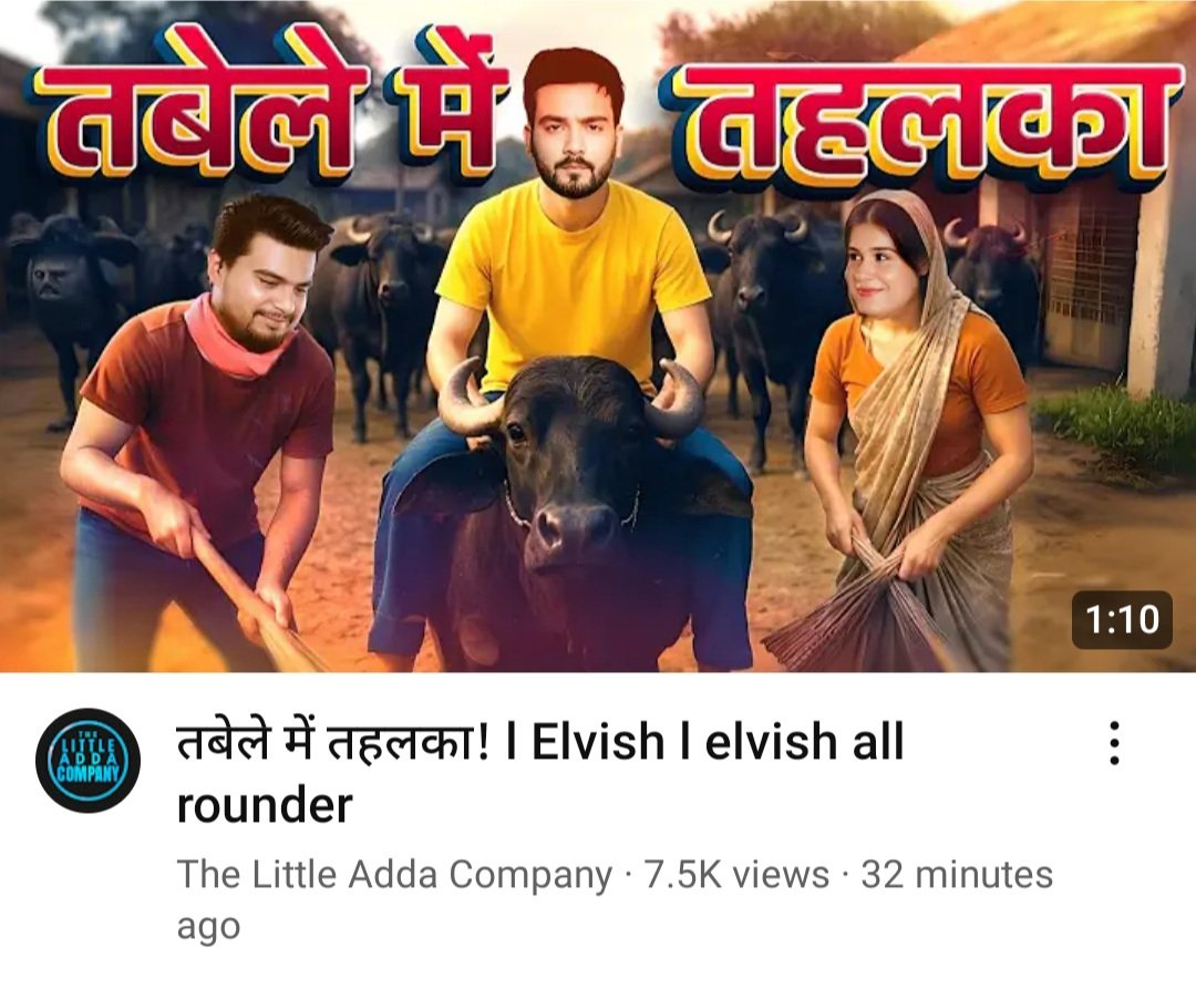 This is not edited or Morphed image trust me bro 😂😂😂.. Kya level pe aa gaya hai #ElvishYadav sed lyf... Little adda salute to you for showing why we call him &amp; his fan Gawar 😂😂

#FukraInsaan #AbhishekhMalhan #pandagang