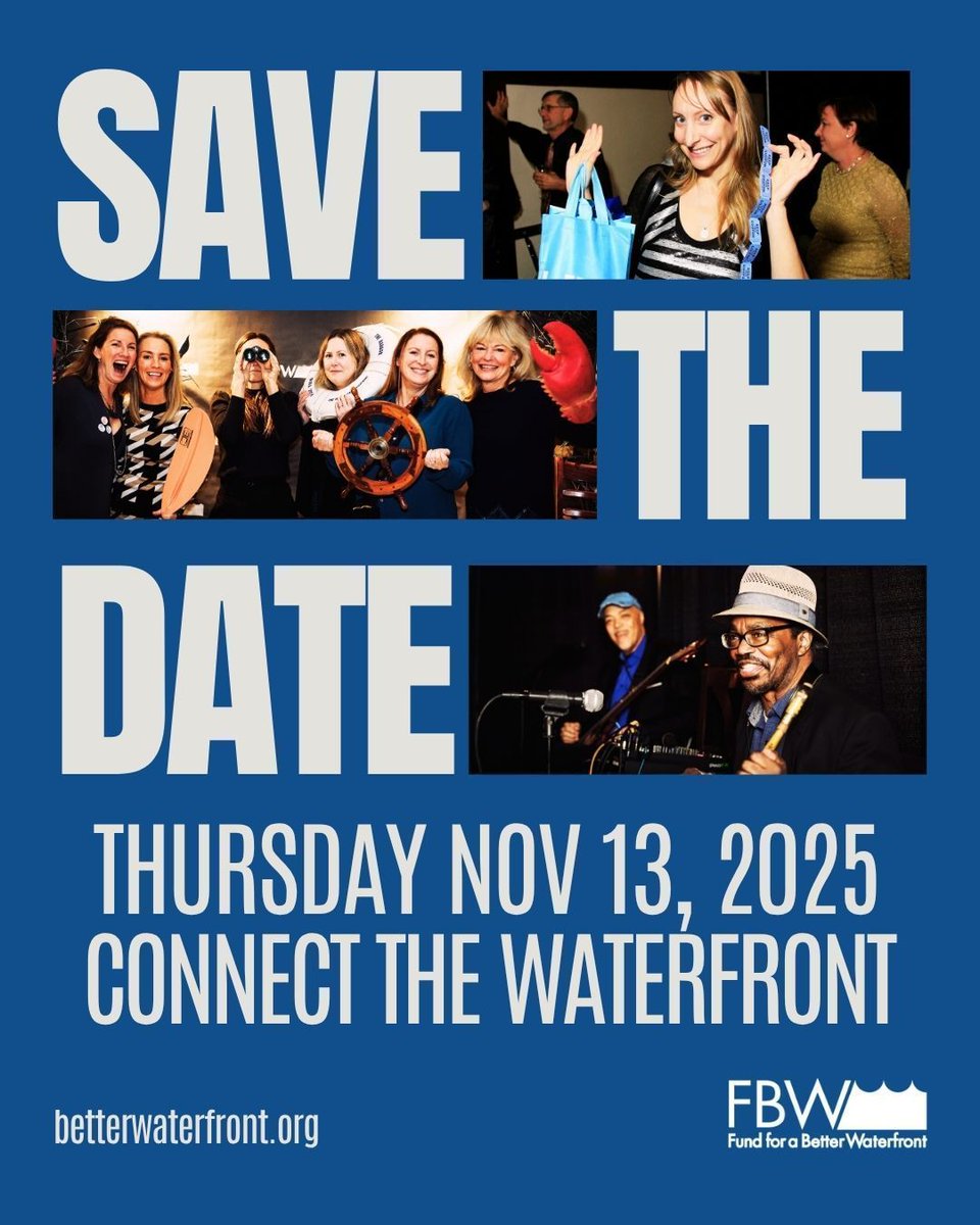 Hoboken_FBW's tweet image. Mark your calendars. This year's Connect the Waterfront fundraising party will be on Thursday, November 13!