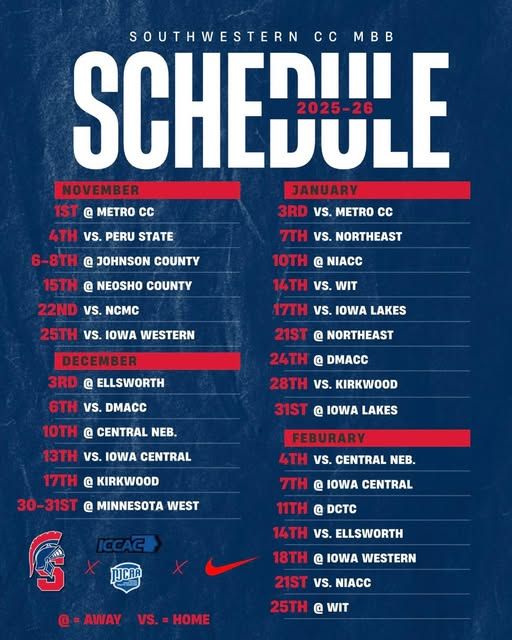 📅 The 2025-26 Spartans MBB schedule is HERE!

Mark your calendars &amp; get ready to pack Spartan Gym this winter 🏀🔥

📲 View the full slate:
buff.ly/IDNSWZX
#SpartanNation #SWCC
