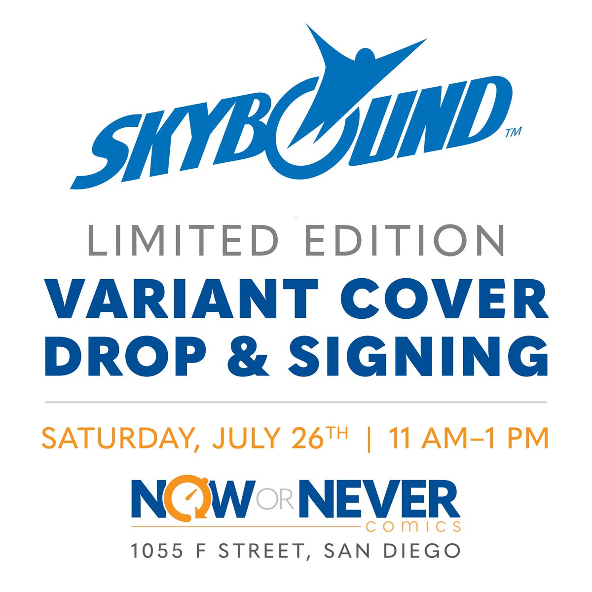 NowOrNeverComic's tweet image. We’ve got a SECRET variant cover drop and signing for you during SDCC!
We’re hosting our friends at @Skybound for an Invincible Universe variant drop and signing on Sat the 26th from 11am to 1pm.
This event is FREE to attend and open to the public. No badge required!