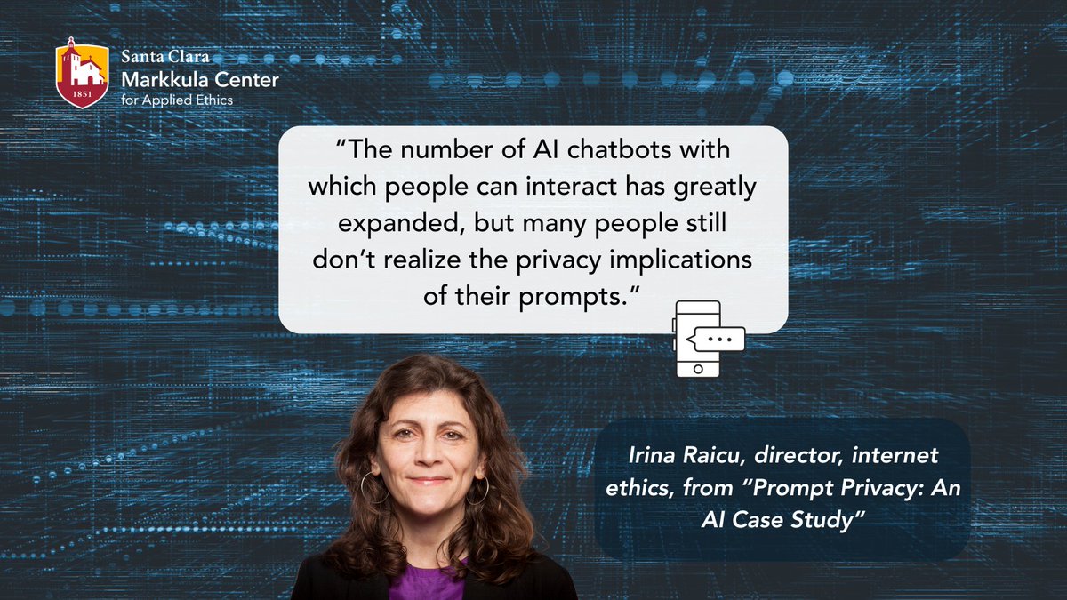 Millions use AI tools daily—but what happens to your prompts and privacy? 💭

Explore our new case study by Director, Internet Ethics, Irina Raicu: 🔗 scu.edu/ethics/focus-a…