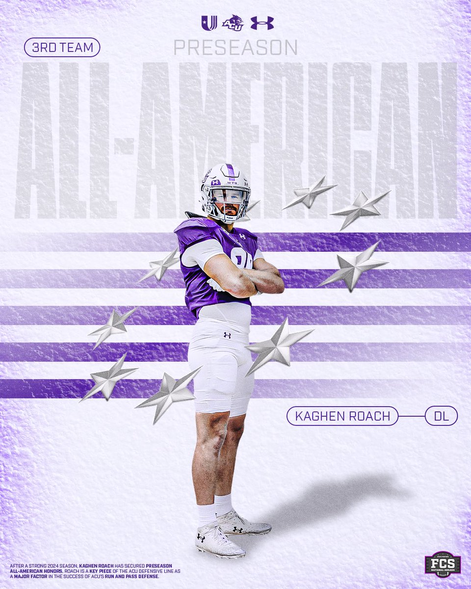 ACU Football (@acufootball) on Twitter photo πππππ¬ πππ«ππ¨π«π¦ π
ππ ππ«ππ¬πππ¬π¨π§ ππ₯π₯-ππ¦ππ«π’ππ ππππ¦βοΈ
After an incredible performance against NAU, helping the Wildcats secure their first ever playoff win, Kaghen Roach was named to the Preseason All-American ππ‘π’π«π Team!!
#CDT | #GoWildcats πππππ¬ πππ«ππ¨π«π¦ π
ππ ππ«ππ¬πππ¬π¨π§ ππ₯π₯-ππ¦ππ«π’ππ ππππ¦βοΈ
After an incredible performance against NAU, helping the Wildcats secure their first ever playoff win, Kaghen Roach was named to the Preseason All-American ππ‘π’π«π Team!!
#CDT | #GoWildcats