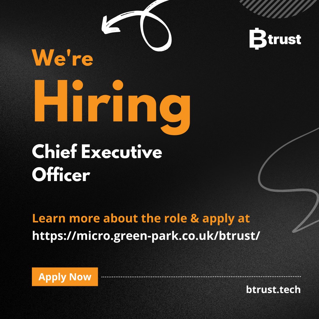 📢 We are inviting applications for the role of Chief Executive Officer (CEO) at Btrust.

Btrust is a non-profit organization working to decentralize the development of Bitcoin software by supporting open-source developers across Africa and the Global South.

We’re seeking a