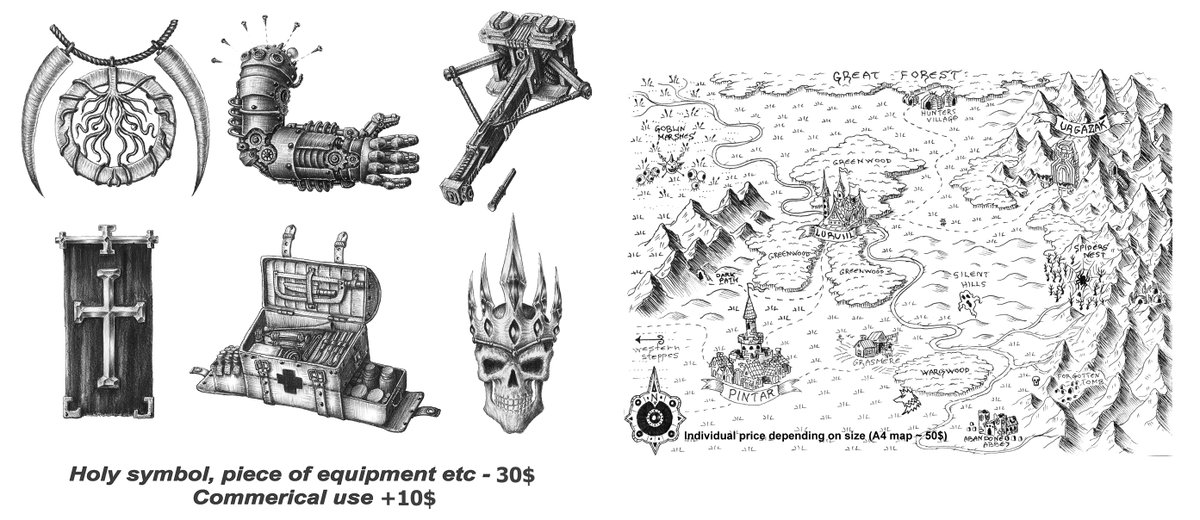s0ulafein's tweet image. ✏️COMMISSION INFO✏️
Characters, creatures, quipment, symbols, maps.
#Pencildrawing #RPG #ttrpg #oldschool #OldIsGold #art #DnD #osr #adnd #commission #warhammer #WarhammerCommunity #warhammer40k #WarhammerArt #warhammer40000
