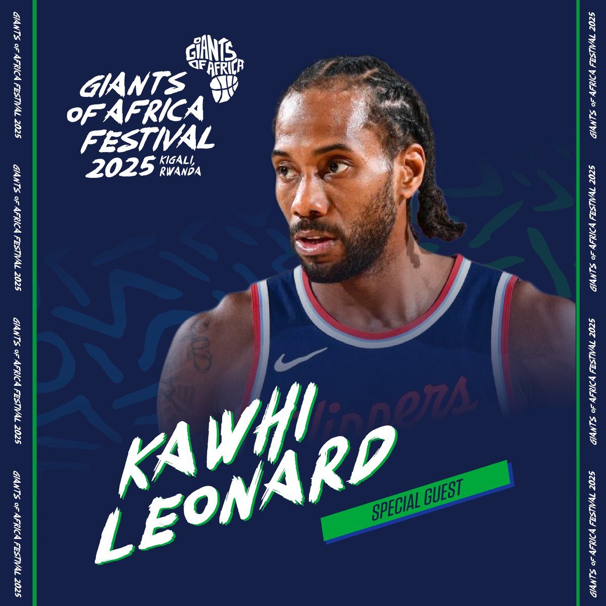Giants of Africa (@giantsofafrica) on Twitter photo From the NBA court to the heart of Africa. We're honoured to have 2x NBA Champion <a href="/kawhileonard/">Kawhi Leonard</a> join us for #GOAFestival25 in Kigali.
He'll be mentoring our campers and partnering with us as we unveil a new community court. Using the game to empower and inspire. From the NBA court to the heart of Africa. We're honoured to have 2x NBA Champion <a href="/kawhileonard/">Kawhi Leonard</a> join us for #GOAFestival25 in Kigali.
He'll be mentoring our campers and partnering with us as we unveil a new community court. Using the game to empower and inspire.