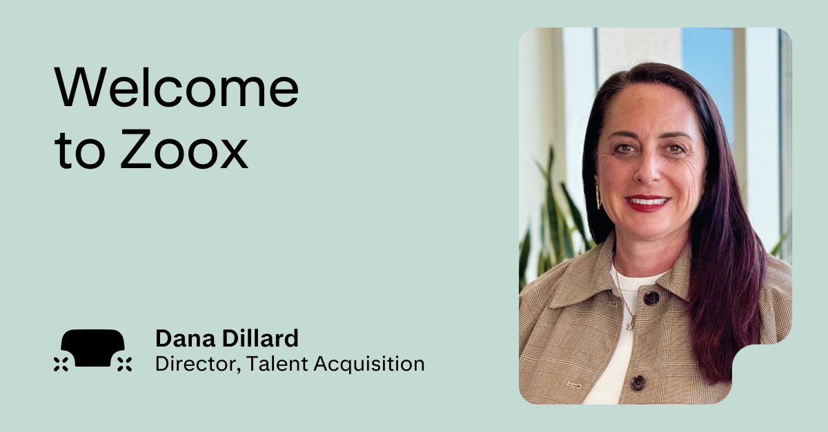 zoox's tweet image. We're thrilled to welcome Dana Dillard as our Director, Talent Acquisition. From Meta to Amazon to Collective Health, Dana has led world-class recruiting organizations at scale. Her deep expertise in scaling talent functions makes her a powerful addition as we continue to grow.