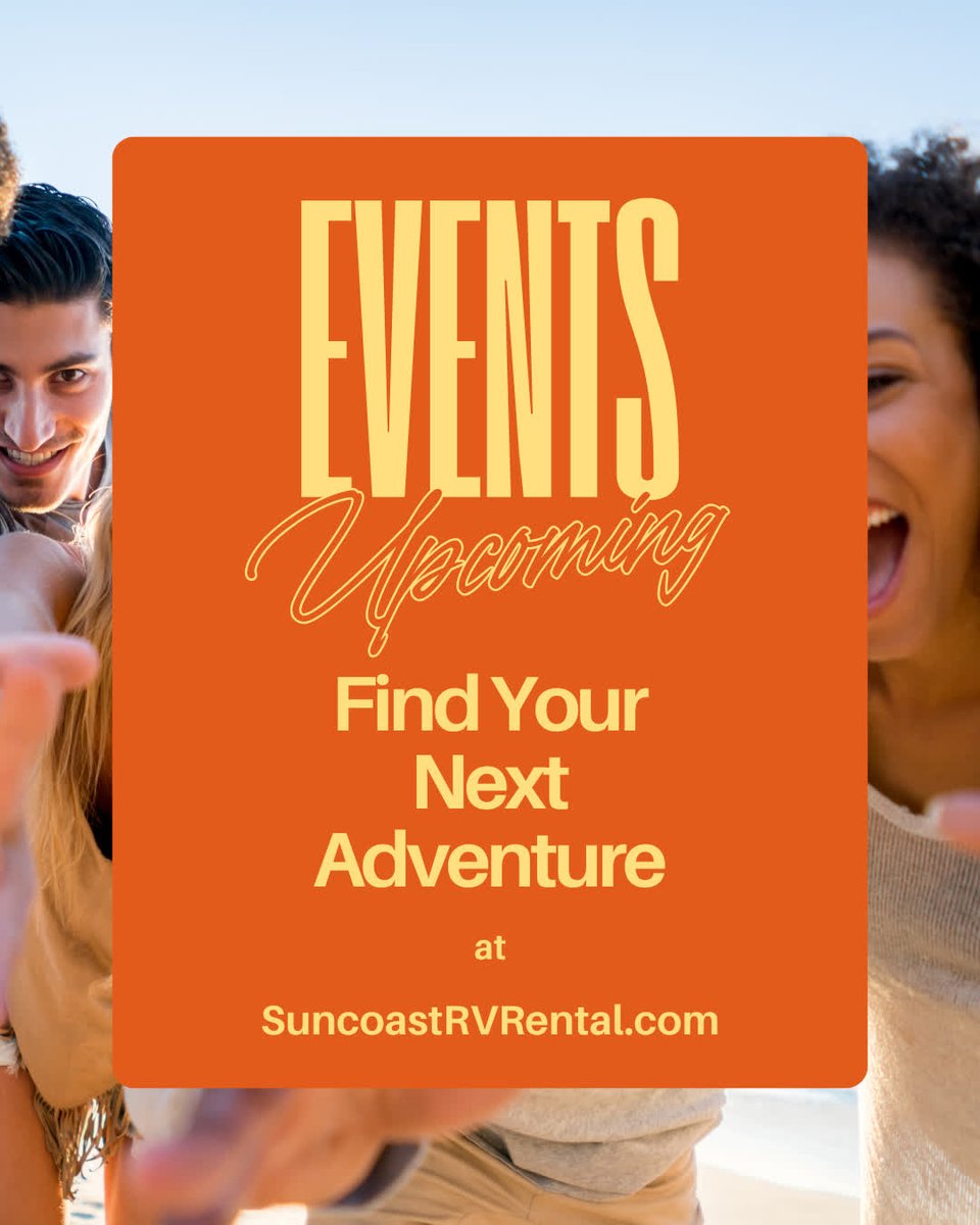 SuncoastRental's tweet image. 🚐🎉 Looking for fun events to turn into unforgettable road trip adventures?
Check out our Upcoming Events page—packed with festivals, rallies, concert...bit.ly/4nVbJ28
#SuncoastRVRental #RVEvents #RoadTripReady #RVLife #WeekendGetaways #FestivalSeason #TravelInComfort