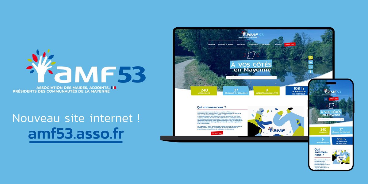 AMF 53 (@amf_53) on Twitter photo 💻🔝🌐Notre nouveau site est en ligne ! Remis au goût du jour, conçu pour une navigation plus intuitive, enrichi de nouvelles fonctionnalités, Découvrez-le !
amf53.asso.fr
Vous y trouverez des informations sur les services que nous proposons <a href="/l_amf/">AMF | Association des maires de France</a> <a href="/BalandraudJoel/">Balandraud Joel</a> 💻🔝🌐Notre nouveau site est en ligne ! Remis au goût du jour, conçu pour une navigation plus intuitive, enrichi de nouvelles fonctionnalités, Découvrez-le !
amf53.asso.fr
Vous y trouverez des informations sur les services que nous proposons <a href="/l_amf/">AMF | Association des maires de France</a> <a href="/BalandraudJoel/">Balandraud Joel</a>