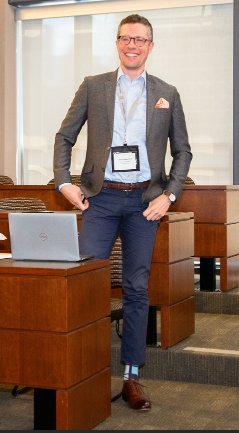 johnmarknewman's tweet image. Shameful confession: the event photog at #ASCOLA2025 captured me failing at literally every aspect of the menswear guy (@dieworkwear)'s advice. Conf. was still a blast, one of my very favorite events. No annoying egos, just legit friendly antitrust ppl from all over the world.