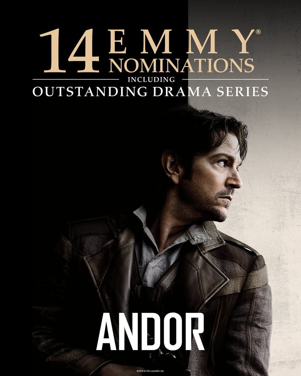 StarWars_Direct's tweet image. ANDOR has received 14 Emmy nominations, including:
- Outstanding Guest Actor In A Drama Series (Forest Whitaker)
- Outstanding Writing For A Drama Series (Dan Gilroy)
- Outstanding Music Composition For A Series
- Outstanding Cinematography For A Series