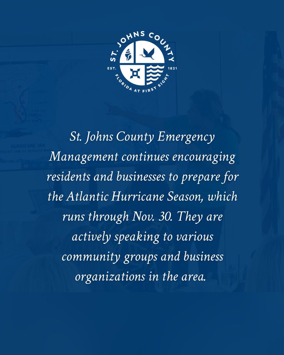 St. Johns County (@stjohnscounty) on Twitter photo Kelly Wilson with @stjohnseoc was the featured speaker at the Joint Chamber at Noon: Hurricane Prep for Businesses event last week with the <a href="/yoursjcchamber/">SJC Chamber</a> and @jaxchamber. Learn more: bit.ly/4eU37EP
#MySJCFL #HurricaneStrong #HuricanePreparedness Kelly Wilson with @stjohnseoc was the featured speaker at the Joint Chamber at Noon: Hurricane Prep for Businesses event last week with the <a href="/yoursjcchamber/">SJC Chamber</a> and @jaxchamber. Learn more: bit.ly/4eU37EP
#MySJCFL #HurricaneStrong #HuricanePreparedness