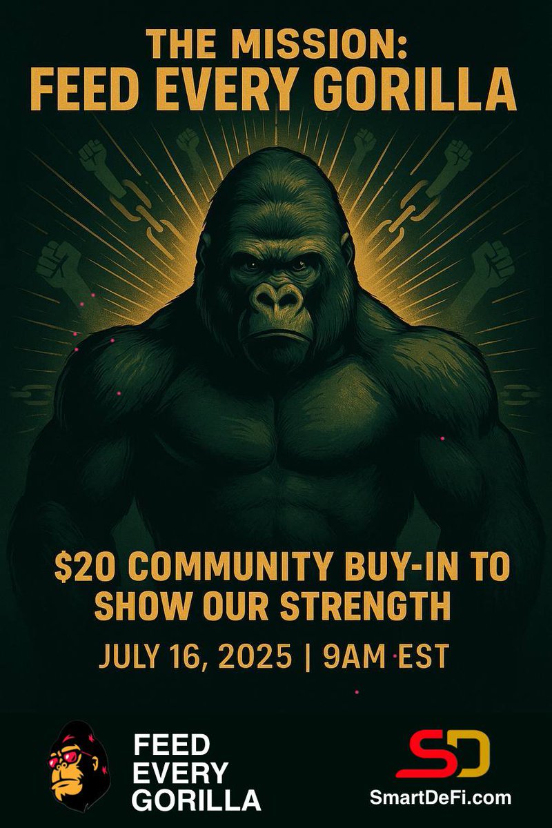 FEGtoken's tweet image. 🔥 A TIME TO UNITE, A TIME TO BUY 🔥
STARTING: 9AM EST | JULY 16TH 🗓️
This is more than a buy, It’s a rally cry 🫡
A show of strength and a reminder that we are STILL HERE — and more locked in than ever 🔐
We’re making it known:
FEG and SmartDeFi WILL succeed — because we…
