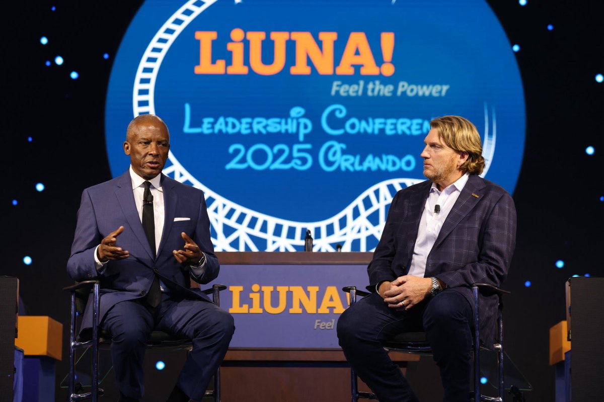 GPBrentBooker's tweet image. Honored to join my friend @SouthernCompany CEO Chris Womack for a fireside chat at the 2025 #LIUNA Leadership Conference.
We’re not on the sidelines—we’re on the frontlines. LIUNA is building the energy future. Union-built. Start to finish.