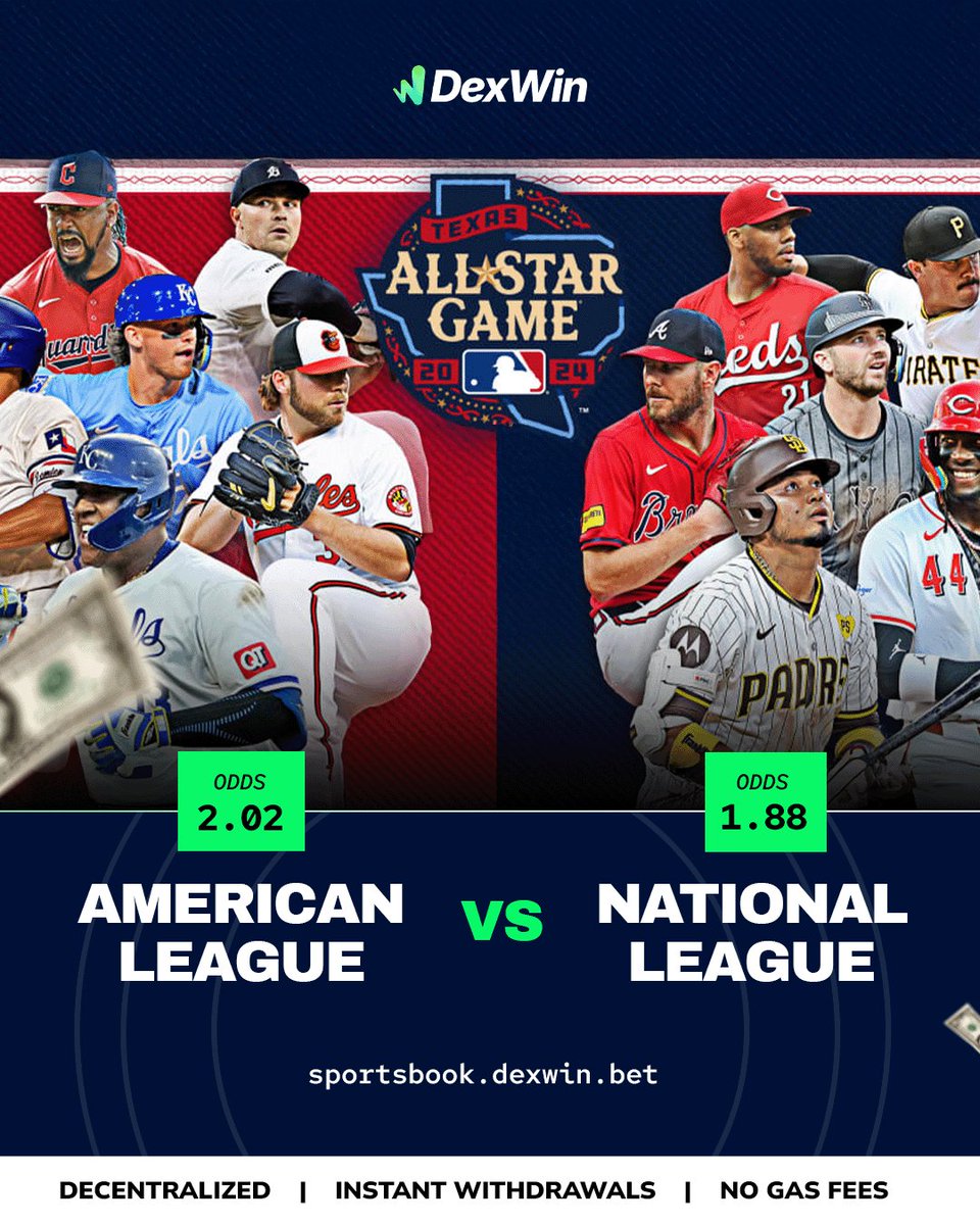 FEJIRO (@realfejiro) on Twitter photo ๐ฅโพ Hereโs a big one coming up in the MLB!
The American League faces off against the National League tonight.
Catch all the action live on the <a href="/DexWin_Sports/">DexWin Crypto Betting</a> platform โ donโt miss this one!
๐sportsbook.dexwin.bet/?referralID=Feโฆ ๐ฅโพ Hereโs a big one coming up in the MLB!
The American League faces off against the National League tonight.
Catch all the action live on the <a href="/DexWin_Sports/">DexWin Crypto Betting</a> platform โ donโt miss this one!
๐sportsbook.dexwin.bet/?referralID=Feโฆ