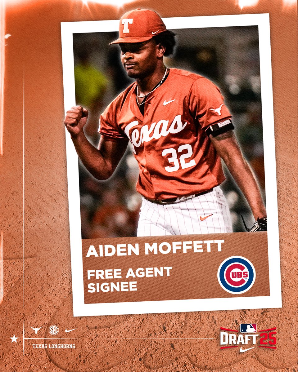 TexasBaseball's tweet image. hey, Chicago, what do you say? 馃惢
#HookEm | @AidenMoffett1 | @Cubs