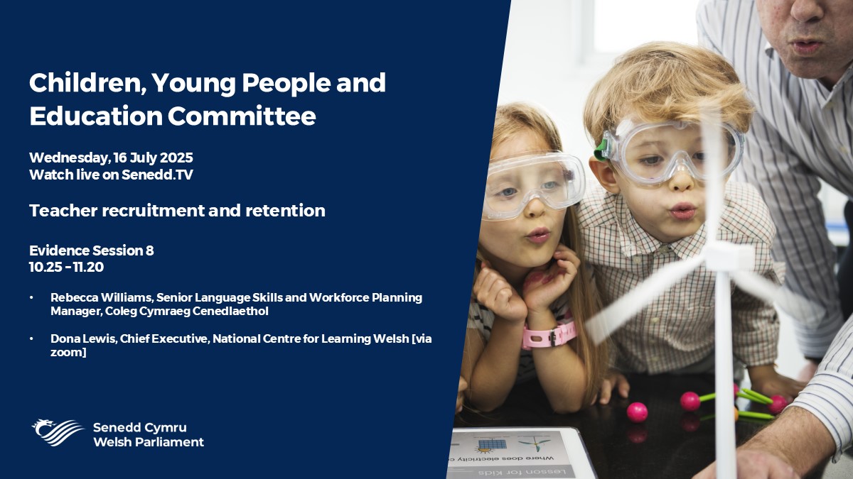 SeneddChildren's tweet image. 10:25 Stay tuned for our session with @colegcymraeg and National Centre for Learning Welsh
Watch live on Senedd.TV
Agenda: business.senedd.wales/ieListDocument…