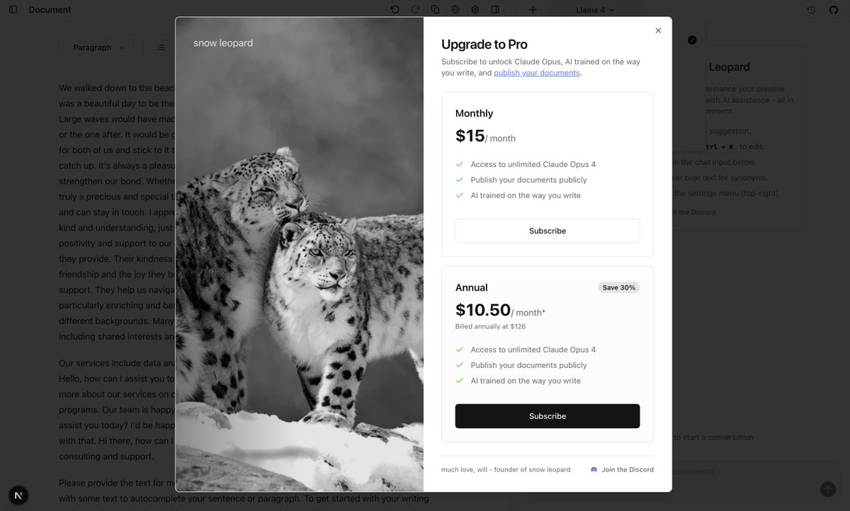 wlovedaypowell's tweet image. preview of snow leopard pro!!
kimi k2 is also coming - with unlimited free usage :)