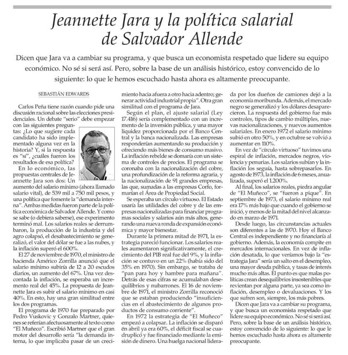 Clarísimo análisis del fracaso que Chile sufriría con Jara como presidente