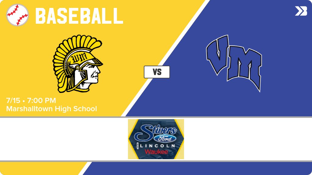 Baseball (Varsity) Game Day! - Check out the event preview for the The Van Meter Bulldogs vs The West Marshall Trojans. It starts at 7:00 PM and is at Marshalltown High School. gobound.com/ia/ihsaa/baseb…