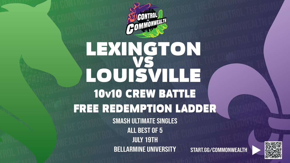Today is the LAST day to sign up for Control the Commonwealth!

Sign up now so you dont miss out on:
- All Bo5 SSBU Singles 
- FREE Redemption Ladder
- 10v10 Crew Battle
- The chance to represent YOUR city!

Sign up with the link now👇