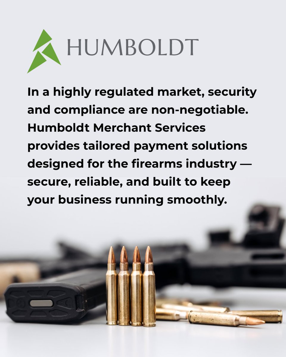 HumboldtService's tweet photo. Firearms retailers, protect your sales and reputation.
👉 Find out more about our firearms-friendly payment solutions: https://t.co/vGdJdjkq0D https://t.co/bXR1Y48WNq