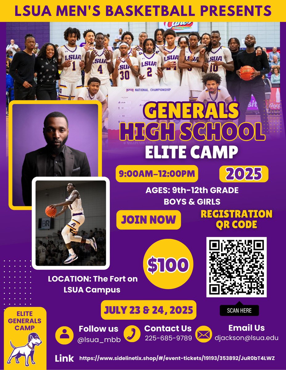 coachdmojack's tweet image. We’re a week away from Elite Camp! Registration is still open! Let’s get signed up!!! @LSUA_MBB