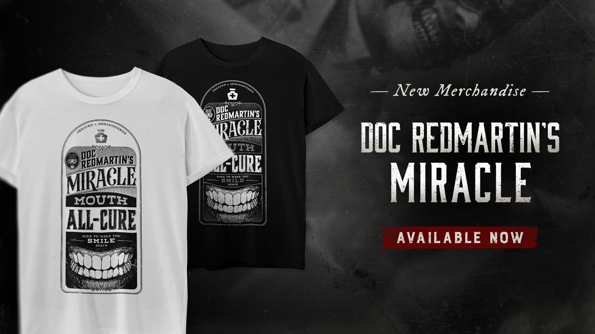 HuntShowdown's tweet image. Doc Redmartin’s Miracle Mouth All-Cure cures everything!🤡
One sip, and you’ll be healed. Or so they said.
Side effects of wearing this T-Shirt may include widened grin, and unquestionable style.
Grab yours now:
🇺🇸 ⚫- amazon.com/dp/B0FF5D8LDR
🇺🇸 ⚪- amazon.com/dp/B0FF5CJ4V9…