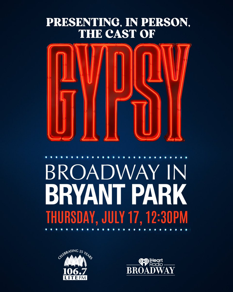 gypsybway's tweet image. Let the cast of Gypsy entertain you this Thursday at 12:30 PM at Broadway in Bryant Park 🌹