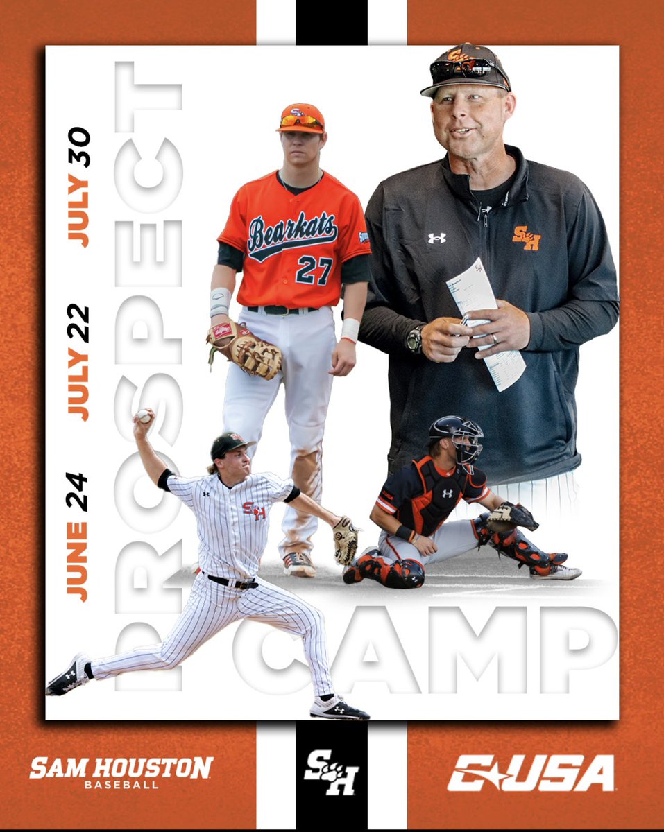 BearkatsBSB's tweet image. ✅ 1 week out from Prospect Camp! ✅
Only a few more spots for next week and limited spots for July 30th!
COME BE A BEARKAT! #EatEmUpKats
All High School, JUCO, and portal players welcome!
info.collegebaseballcamps.com/bearkats/