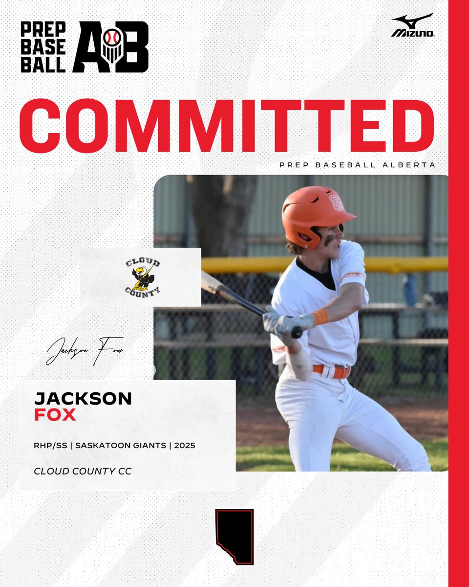 Prep Baseball Alberta (@prepbaseballab) on Twitter photo ๐จ๐๐๐๐๐๐๐๐๐๐ ๐๐๐๐๐๐จ
'25 RHP/SS Jackson Fox (<a href="/giants_u18/">Saskatoon Giants U18 Baseball</a>) announces his commitment to Cloud County Community College.
#BeSeen | <a href="/cloudbaseball/">Cloud Baseball</a> ๐จ๐๐๐๐๐๐๐๐๐๐ ๐๐๐๐๐๐จ
'25 RHP/SS Jackson Fox (<a href="/giants_u18/">Saskatoon Giants U18 Baseball</a>) announces his commitment to Cloud County Community College.
#BeSeen | <a href="/cloudbaseball/">Cloud Baseball</a>