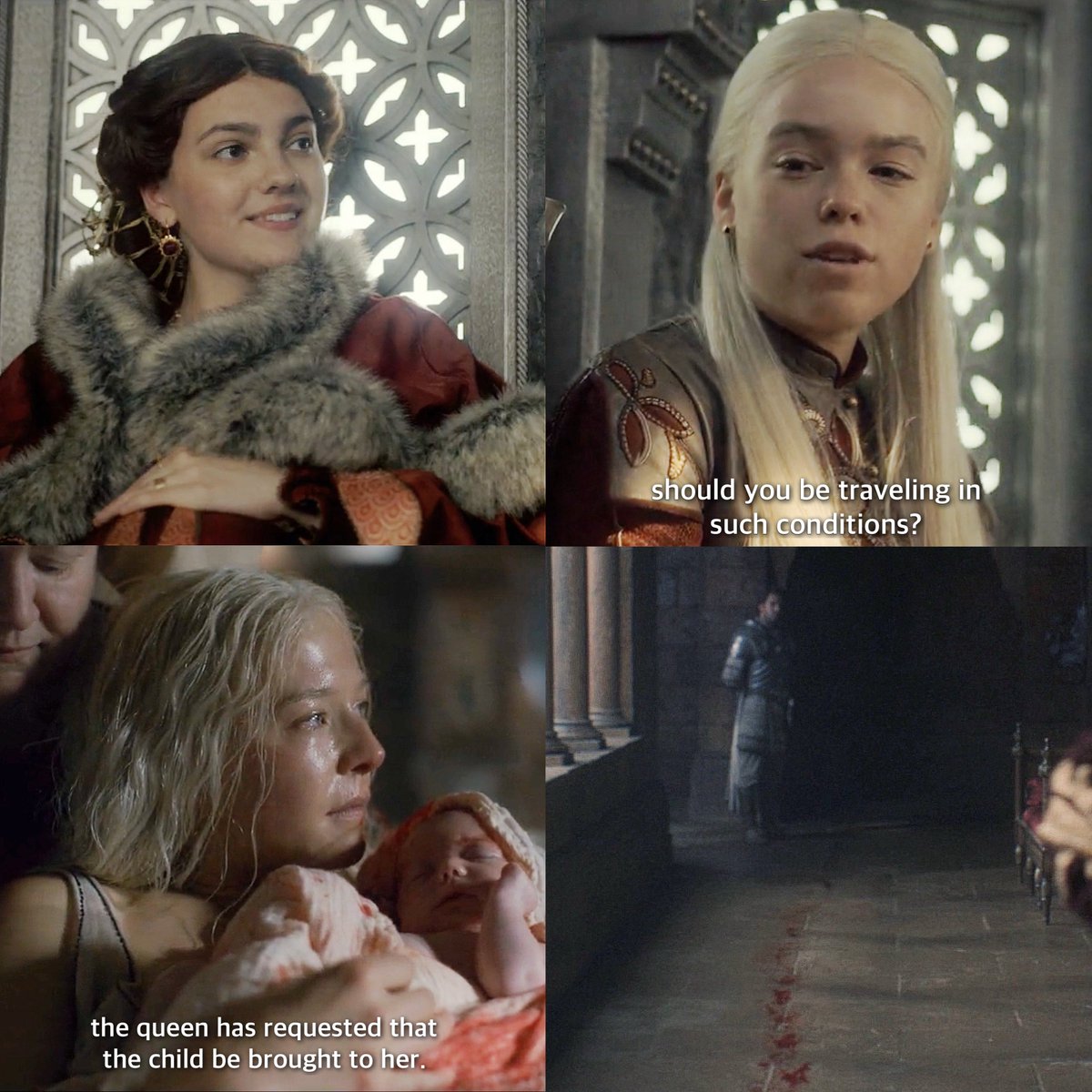 the stark difference between these two and people would still argue that rhaenyra was the cruel one