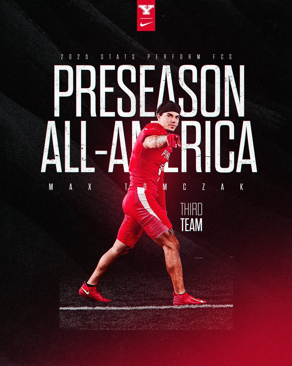 Youngstown State Football (@ysufootball) on Twitter photo Excited to have 2๏ธโฃ preseason All-Americans on the Stats Perform squad! ๐ง๐
WR Max Tomczak and P Brendon Kilpatrick were named to the third team by the organization!
#GoGuins Excited to have 2๏ธโฃ preseason All-Americans on the Stats Perform squad! ๐ง๐
WR Max Tomczak and P Brendon Kilpatrick were named to the third team by the organization!
#GoGuins