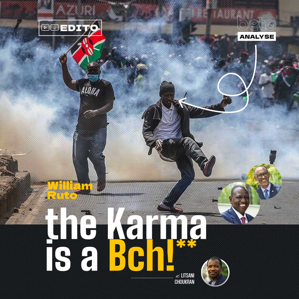 EDITO/ William Ruto, the Karma is a Bch!**

There was a time — not too long ago — when the Congolese genuinely believed in a brotherhood with the Kenyan people. Nairobi wasn’t just another African capital. It was where Mbilia Bel, the queen of Congolese rumba, wrote one of her