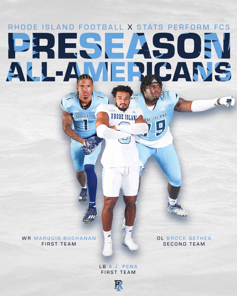 Rhody Football (@rhodyfootball) on Twitter photo Putting the nation on notice. 🇺🇸
🗞️: gorhody.com/news/2025/7/15…
#3MoreFeet | <a href="/AjPena21/">Aj Peña</a> <a href="/_FreeSmokeQuis/">Marquis Buchanan🥷🏽</a> <a href="/brockb50/">Brock Bethea</a> Putting the nation on notice. 🇺🇸
🗞️: gorhody.com/news/2025/7/15…
#3MoreFeet | <a href="/AjPena21/">Aj Peña</a> <a href="/_FreeSmokeQuis/">Marquis Buchanan🥷🏽</a> <a href="/brockb50/">Brock Bethea</a>