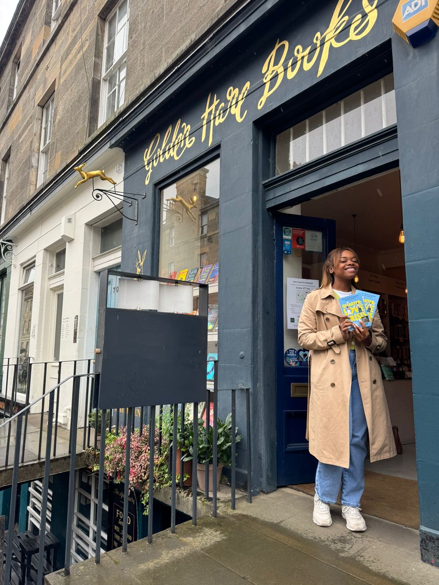 It was lovely to meet <a href="/jaswritesstuff/">Jas - read quarter-love crisis!</a> who brightened an otherwise rainy, gloomy day! ☔️💛 Thank you for including us on your bookshop rounds, Jasmine. Signed editions of Quarter-Love Crisis can be found in the bookshop, or get in touch to reserve a copy: goldenharebooks.com/pages/contact-…