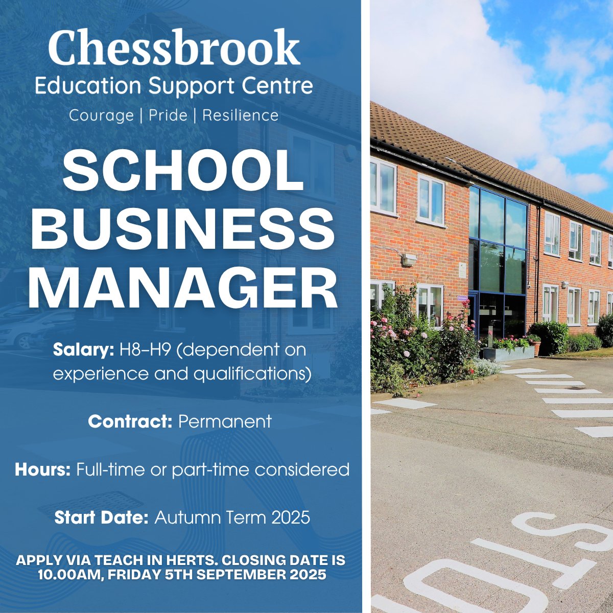 Chessbrookesc's tweet image. We&apos;re Hiring: School Business Manager

💼 H8–H9 | Full-time or Part-time | Permanent
🗓️ Start: Autumn 2025
⏰ Apply by: 10am, 5th Sept 2025

Apply 👉 shorturl.at/Uj6th
