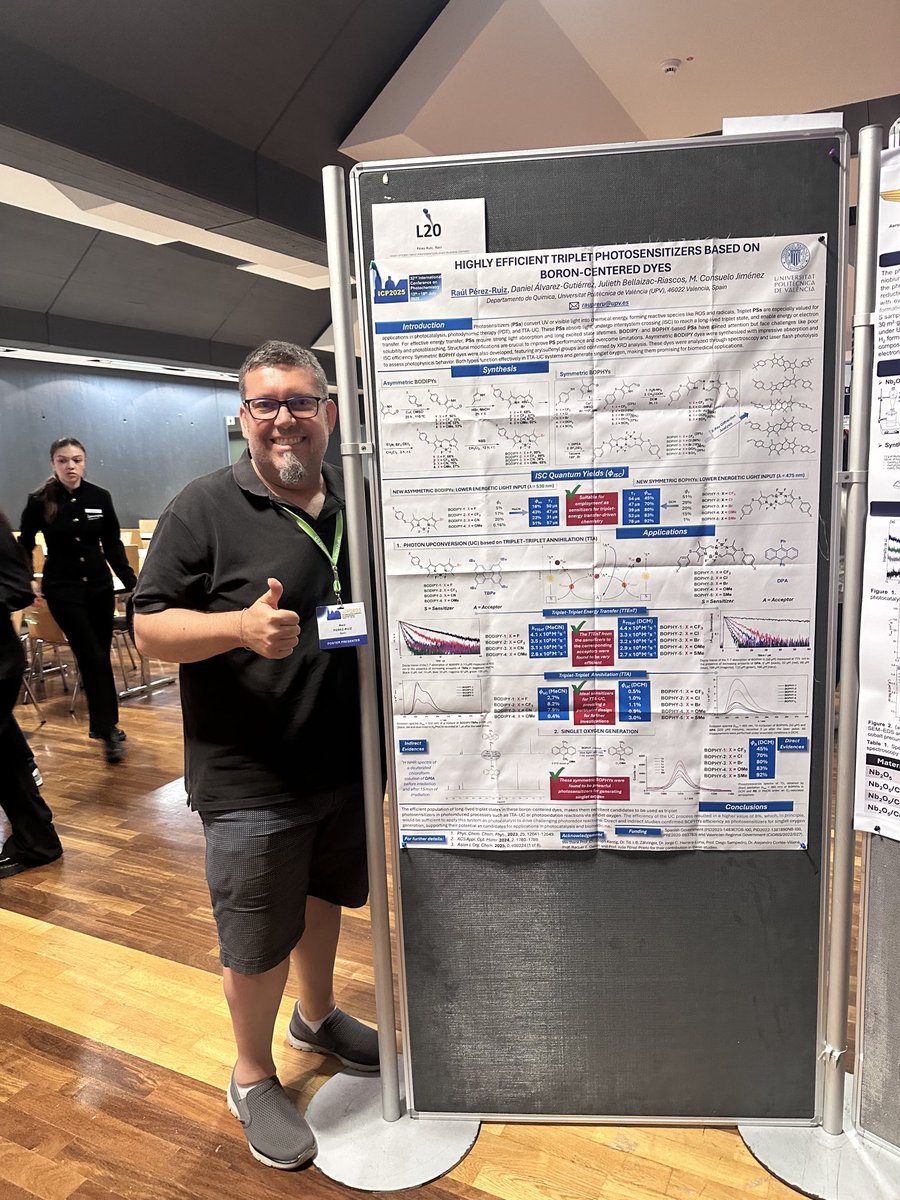 Raúl Pérez-Ruiz (@rperezruiz1) on Twitter photo Right now defending my poster in the International Conference on Photochemistry <a href="/ICP2025/">32nd International Conference on Photochemistry</a> Right now defending my poster in the International Conference on Photochemistry <a href="/ICP2025/">32nd International Conference on Photochemistry</a>
