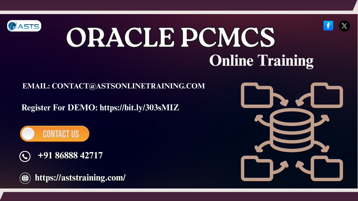 AstsTraining's tweet image. 𝐑𝐞𝐠𝐢𝐬𝐭𝐞𝐫 𝐟𝐨𝐫 𝐃𝐞𝐦𝐨 𝐨𝐧 𝐎𝐑𝐀𝐂𝐋𝐄 PCMCS: bit.ly/303sMIZ

𝐊𝐧𝐨𝐰 𝐌𝐨𝐫𝐞: aststraining.com
#OraclePCMCSNewBatch #PCMCSOracle #PCMCSCourse #PCMCSOnlineTraining #PCMCSTraining #oraclepcmcs #PCMCSTraininginHyderabad #PCMCSOnlineCourse