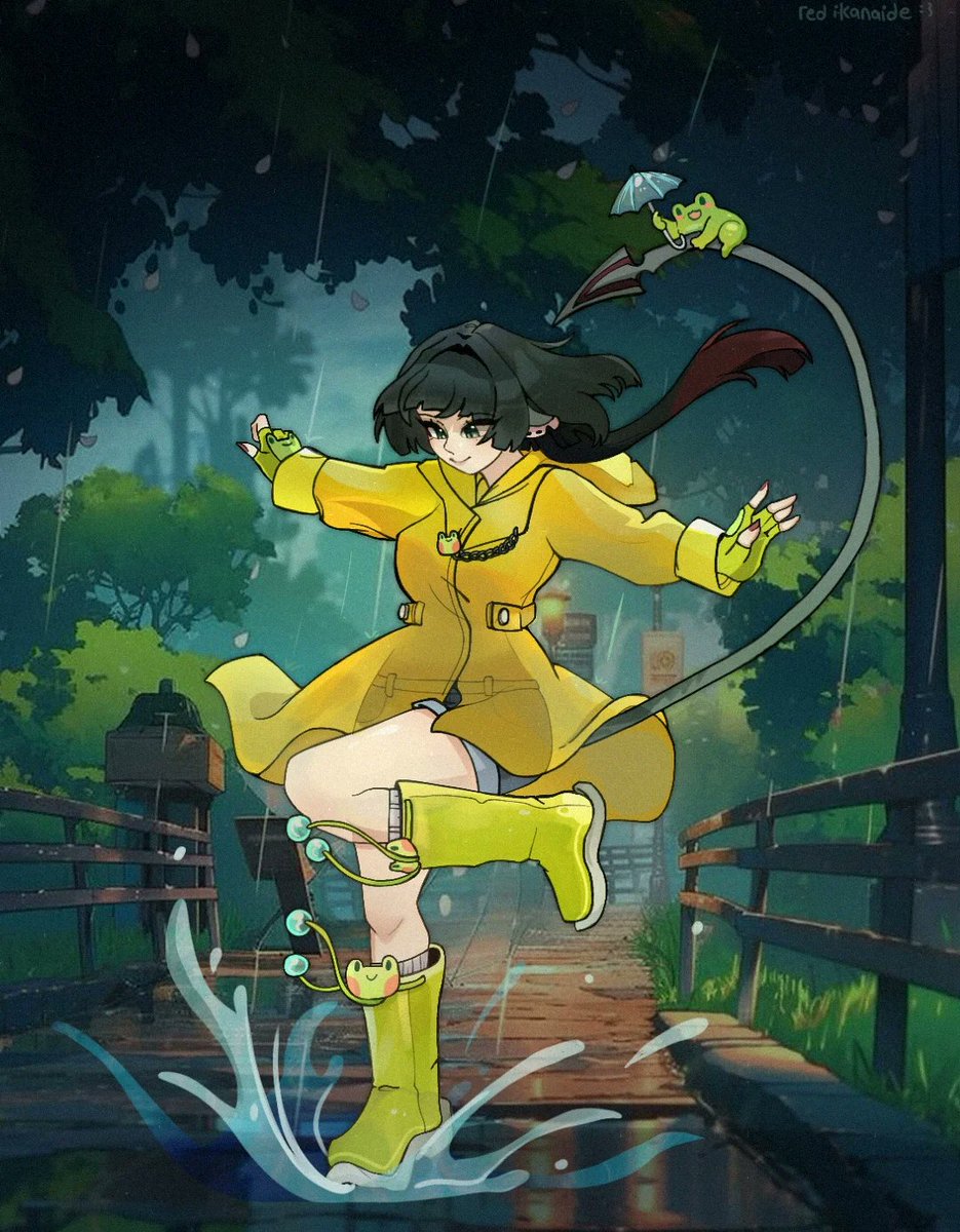 WanHou9's tweet photo. Rainy days don’t have to be gloomy 🌧️💛
A splash of joy and a frog friend to brighten it all!
Comms open! DM me!
#illustration #animeart #digitalartist #femalefighter #originalcharacter #commissionsopen #commissionart https://t.co/Frm8m1WYWg