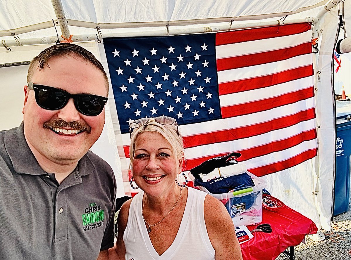 _ChrisEnoch's tweet image. 🇺🇸 On the campaign trail at the Ottawa County Fair with a couple of GOP Patriots!
And this is what it’s all about: showing up, shaking hands, and standing with the people who keep this county running.
The fairgrounds are a stronghold for our small town Middle American values!…
