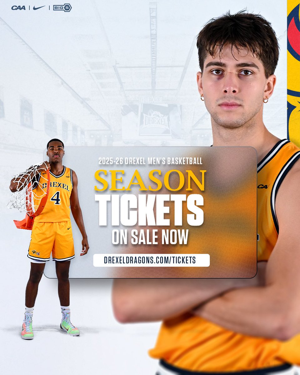 DrexelMBB's tweet image. 2025-26 SEASON TICKETS ON SALE NOW. 🎟️
🔗 l drexeldragons.com/tickets
#FearTheDragon 🐉