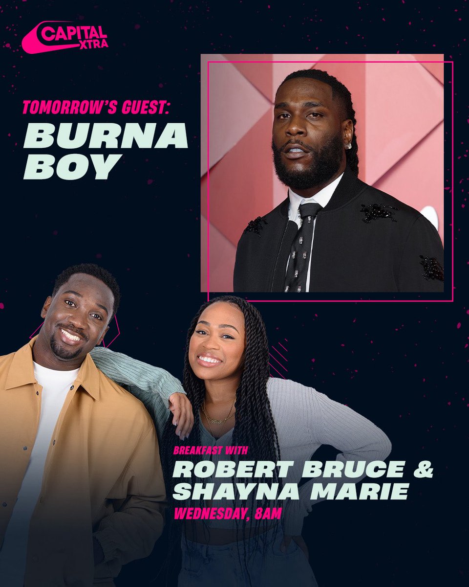 CapitalXTRA's tweet image. the one and only @burnaboy is joining us for breakfast tomorrow morning to chat about his new album ‘no sign of weakness’ 💿
lock in at 8am on @globalplayer 🔥
