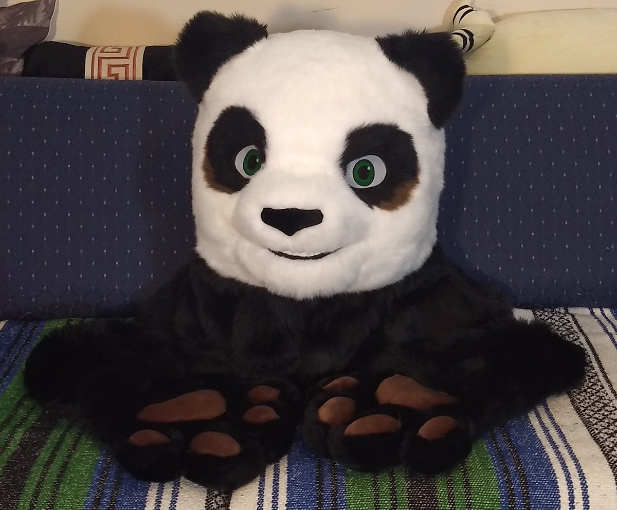 Panda mini partial for sale!

The Panda mini partial I have for sale is still available for the discount price of $2,200 plus shipping to the US!
Includes head with high vision eye mesh, hardhat suspension system inside, muzzle fan ready and fully lined monster mochi hand paws.