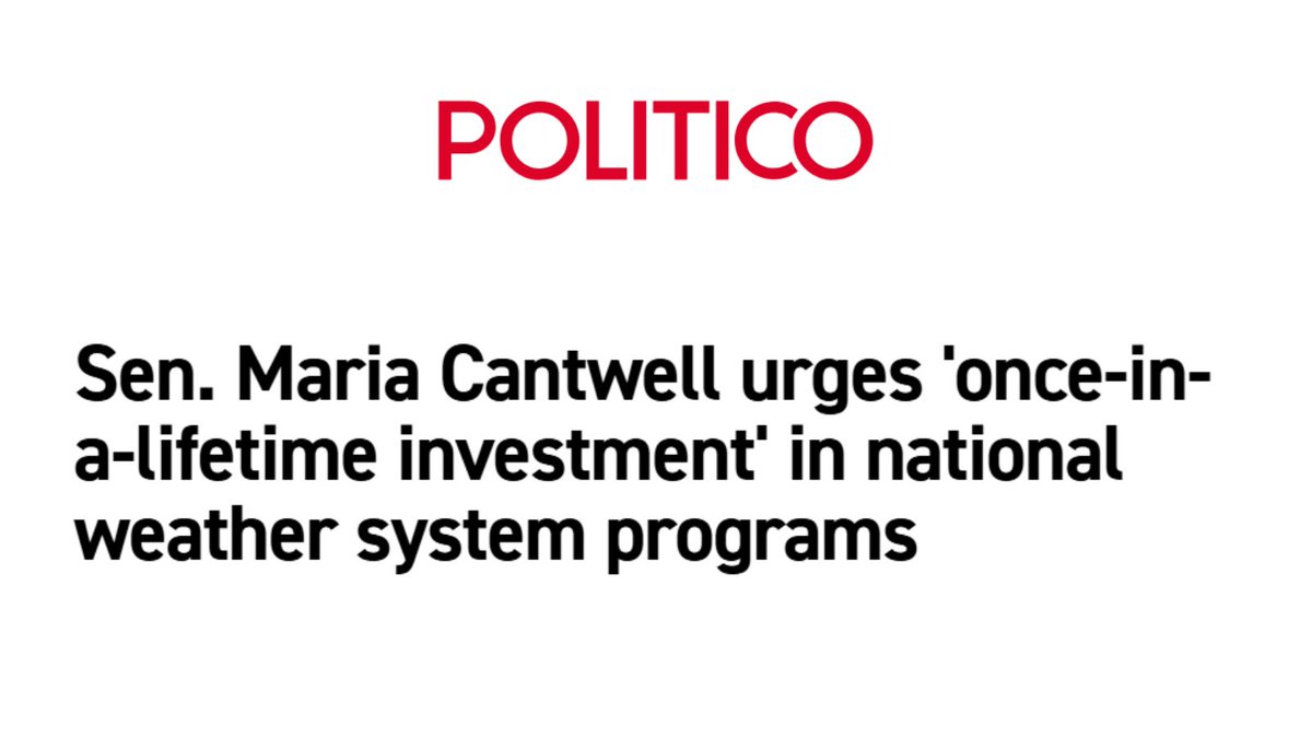 SenatorCantwell's tweet image. The more you can move people and resources out of the way of a storm, the more you can predict what might happen, the better prepared we're going to be. And that's going to help us save lives, and certainly save dollars.
politico.com/news/2025/07/1…