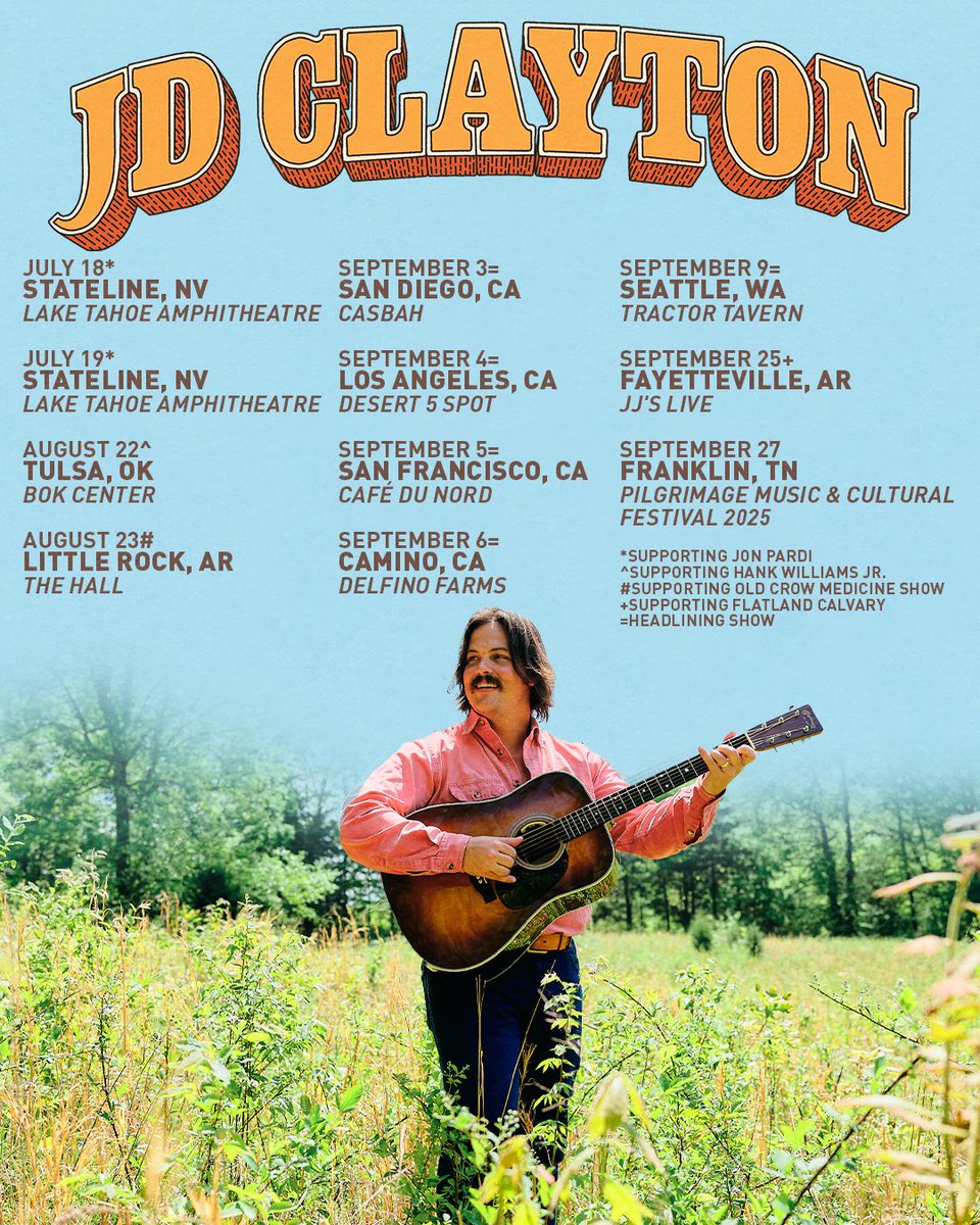 Hope you guys are having a killer summer!! About to start hitting the road hard. If we’re coming near you and your friends, use up that last bit of PTO and come burn up the end of the summer with us. Can’t wait to see you out there! jdclaytonofficial.com