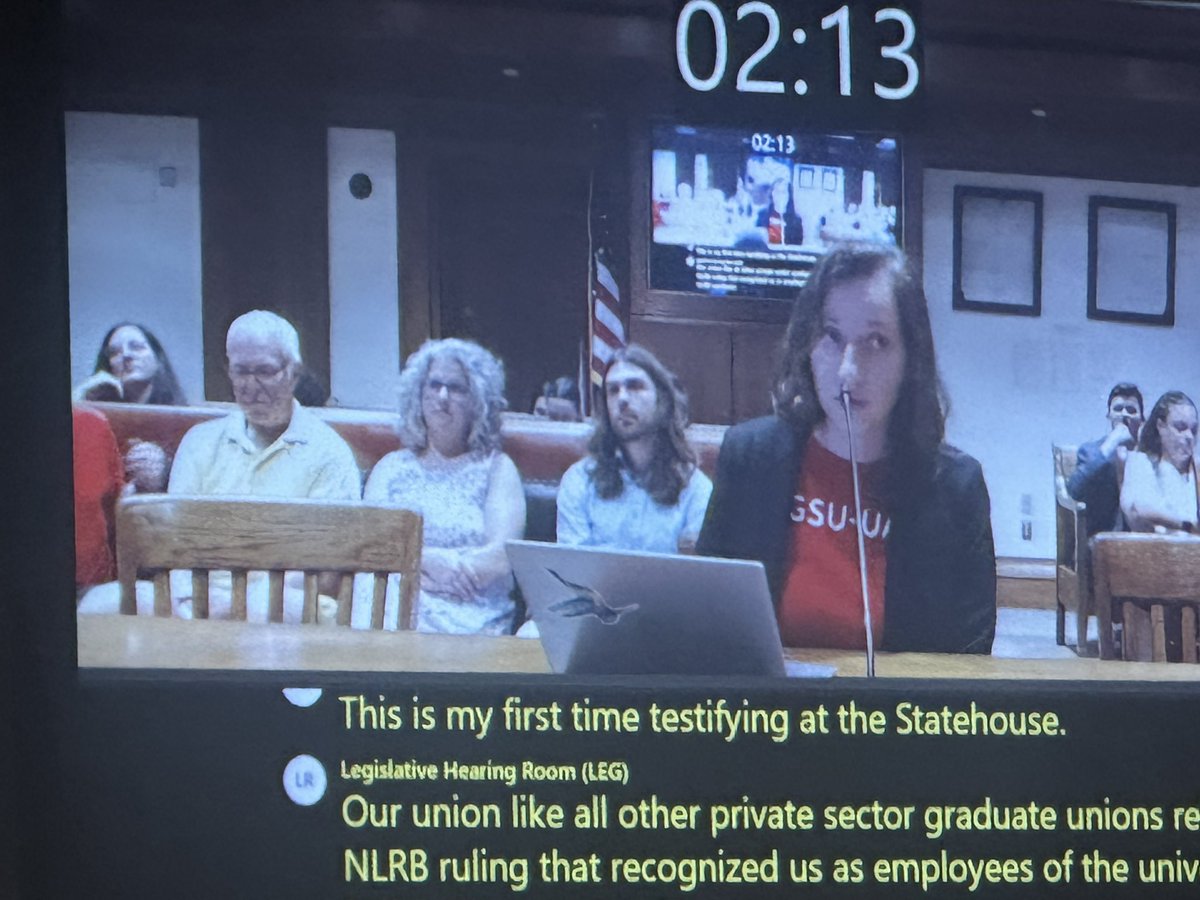 ProgressiveMass's tweet image. Dorothy Manevich, the former head of the Harvard Graduate Students Union, testified in support of the Protect Labor Act and talks about the abuses that went unchecked before the union. #mapoli