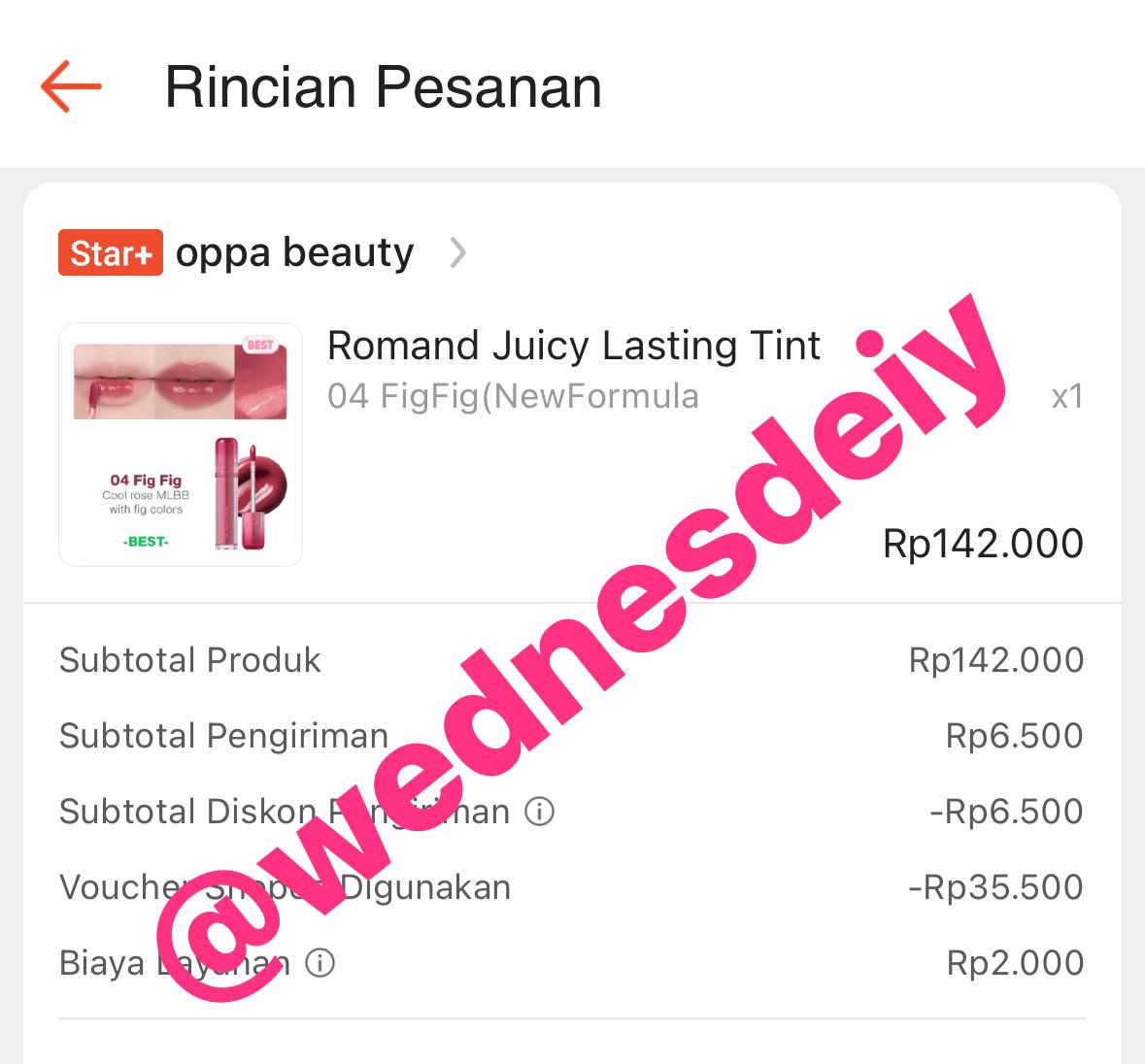wednesdeiy's tweet photo. Wts Romand juicy lasting tint shade 04 Fig Fig (new formula) baru sekali pake. Bisa freeong oren 90k aja https://t.co/1OgjpU6EBM